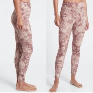 Athleta Elation Printed Antoinette Pink Floral Ultra High Waistband Leggings